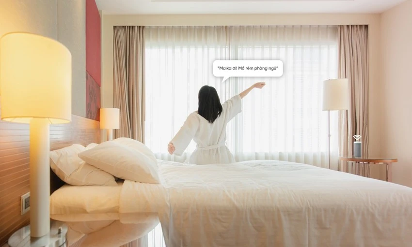Điều khiển trạng thái rèm thông minh bằng giọng nói