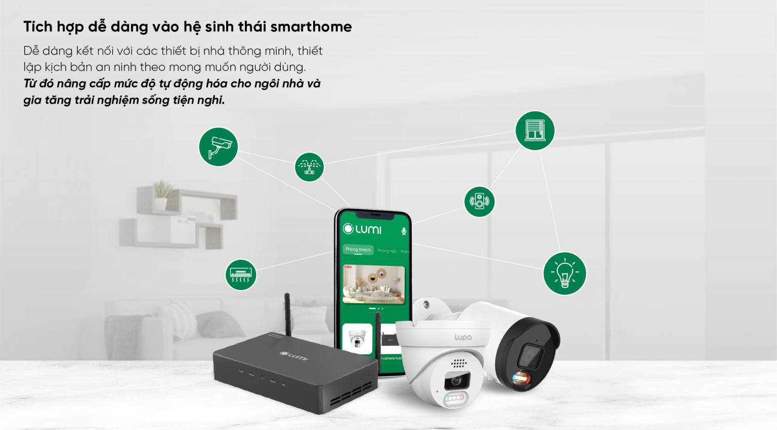Tích hợp dễ dàng vào hệ sinh thái smarthome